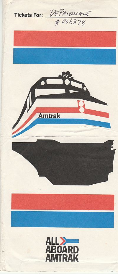 Amtrak ticket jacket
